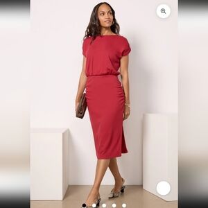 New!Hannah Midi DressMichael Stars Elegant Red Midi Dress Sz Small